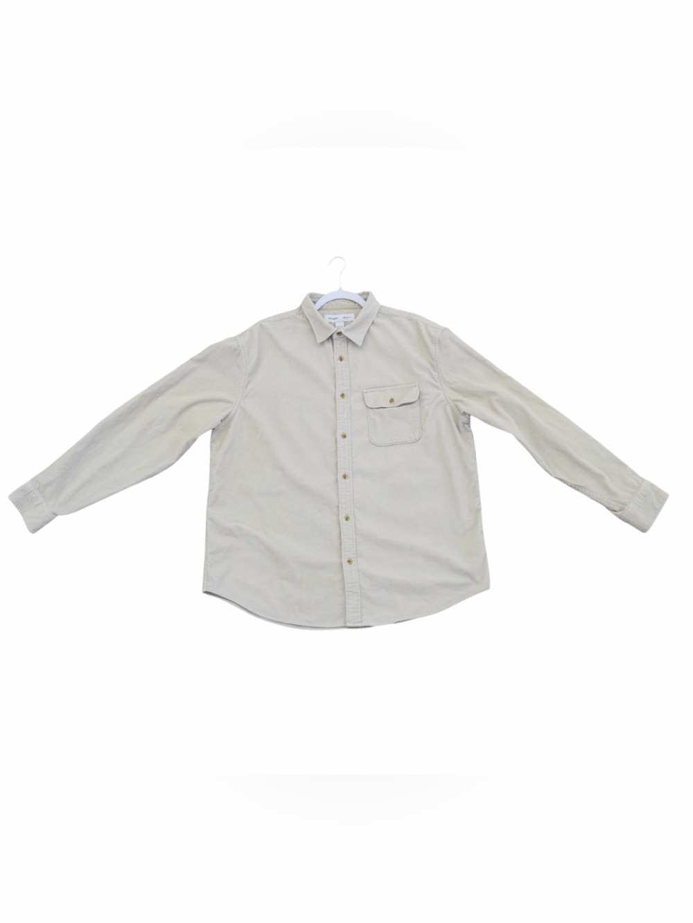 Old Navy Size XL Light Cream Button-Down Shirt Corduroy